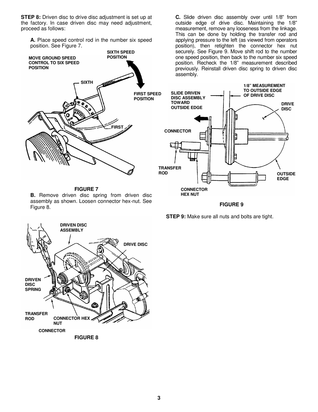 Snapper 7-4172 manual Remove driven disc spring from driven disc 