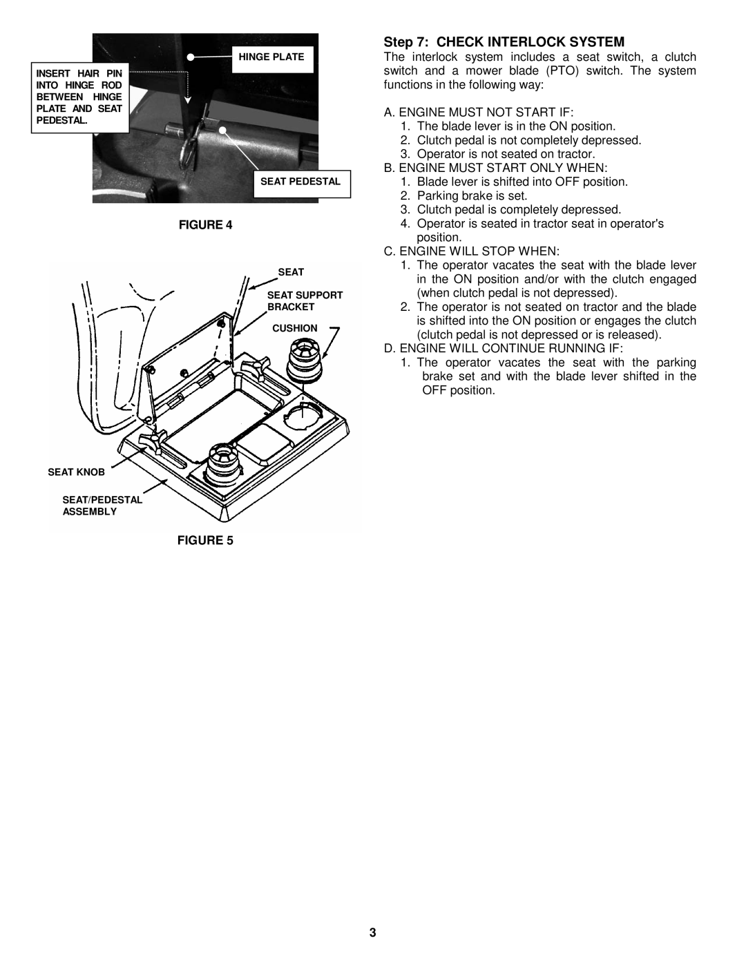 Snapper 7-4375 manual Check Interlock System, Engine Must not Start if 