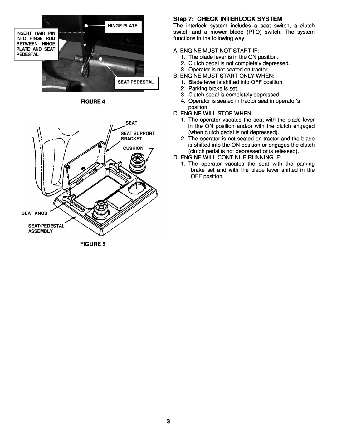 Snapper 7-4375 manual Check Interlock System 