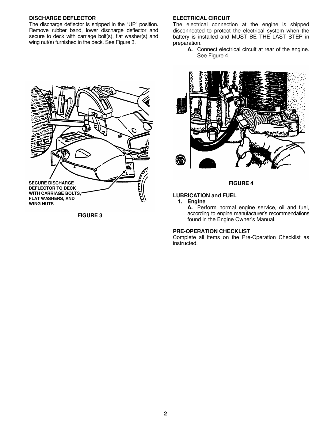 Snapper 7-5122 manual Discharge Deflector, Electrical Circuit, PRE-OPERATION Checklist 