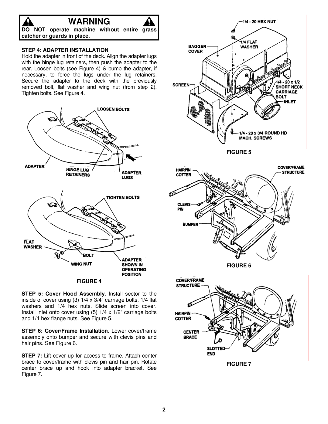 Snapper 75438 manual Adapter Installation 