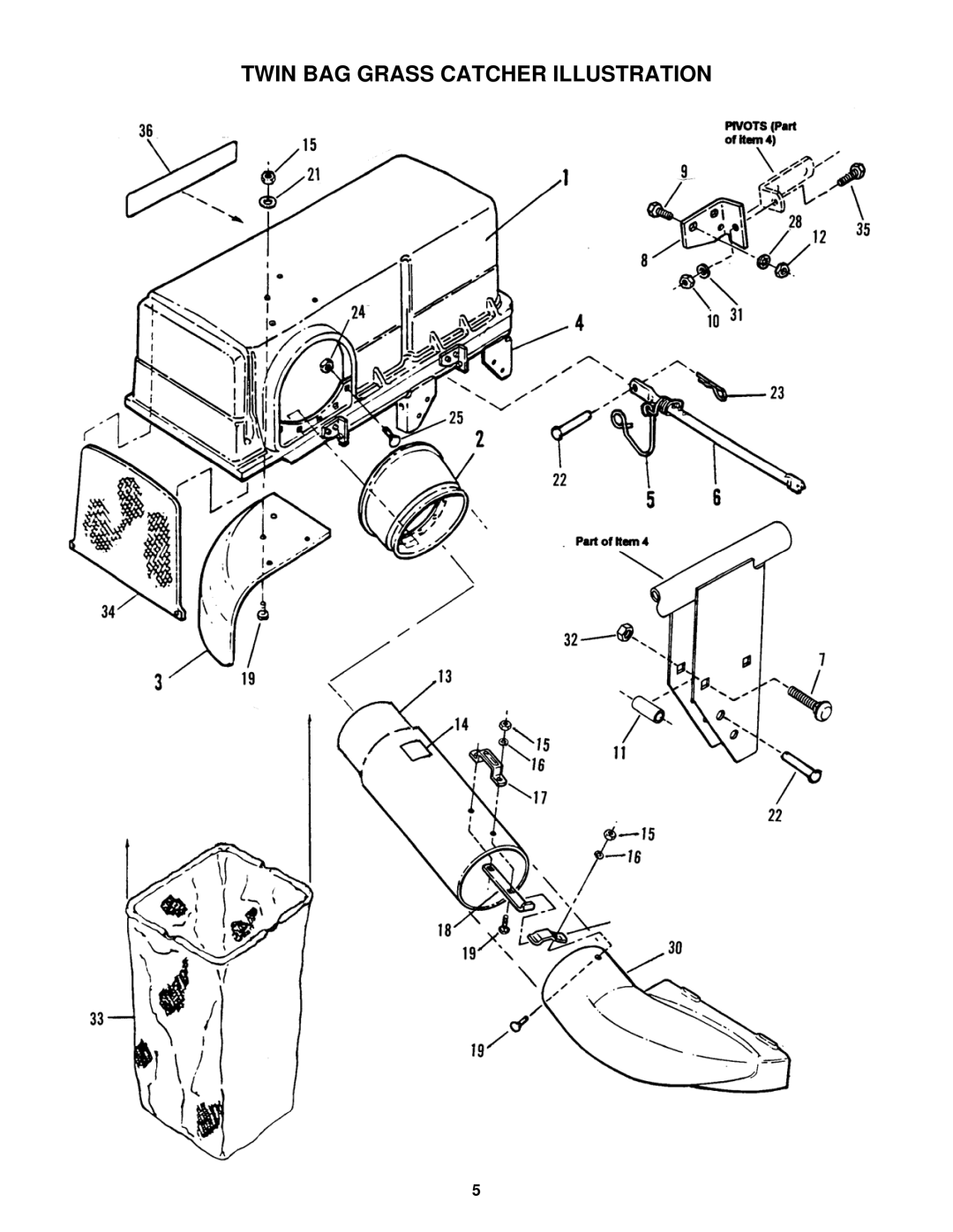 Snapper 75438 manual Twin BAG Grass Catcher Illustration 