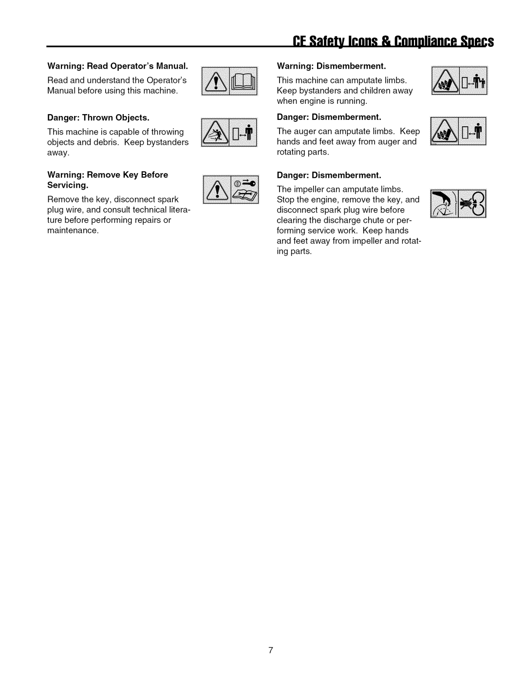 Snapper 7555, 8560 manual CFSafety Ir.nns& CnmnlianceSpecS 