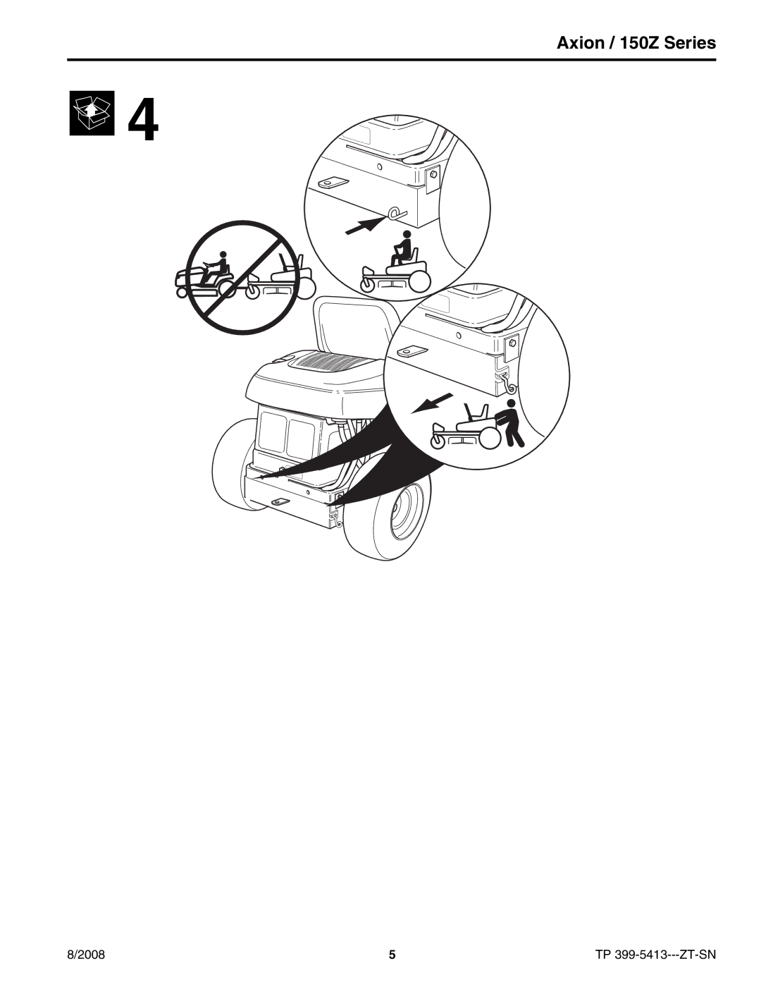 Snapper 7800376 manual Axion / 150Z Series 