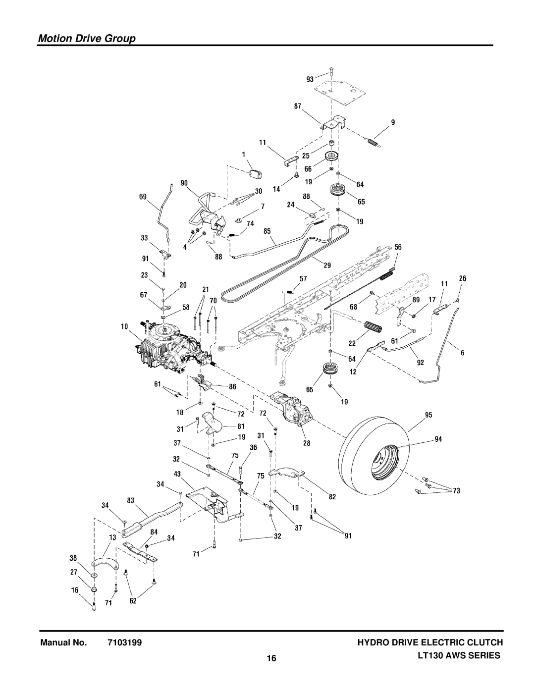 Snapper 7800546, 7800542, 7800545E, 7800478, 2690858 manual Motion Drive Group 