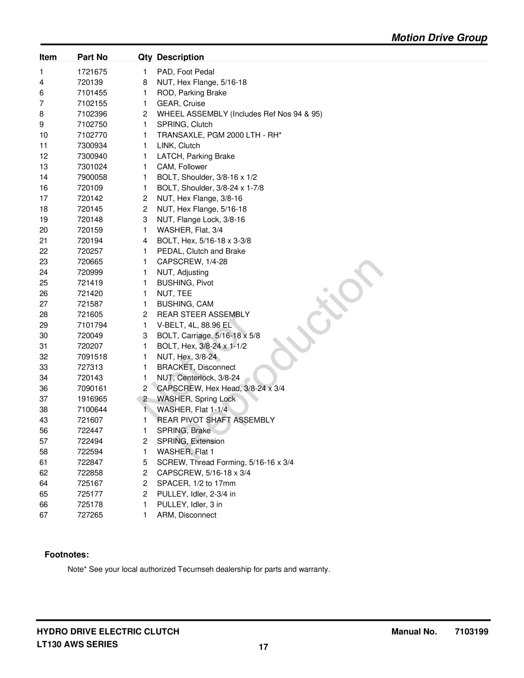 Snapper 2690858 manual TRANSAXLE, PGM 2000 LTH RH, Nut, Tee, Bushing, Cam, Rear Steer Assembly, Rear Pivot Shaft Assembly 