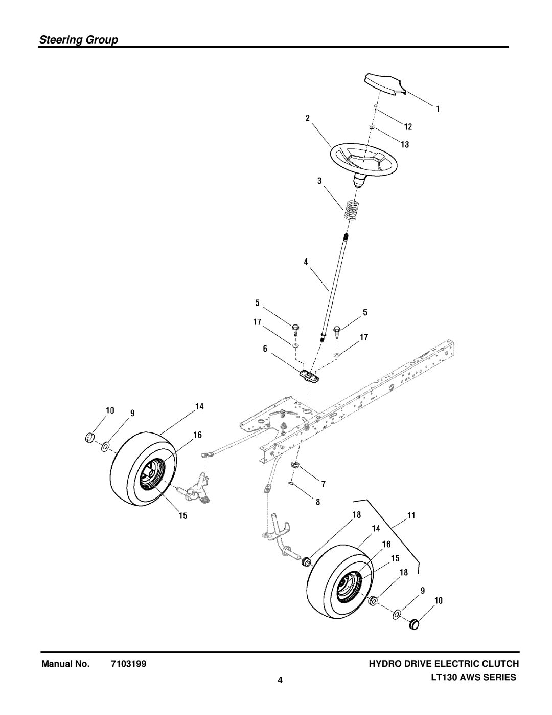 Snapper 7800546, 7800542, 7800545E, 7800478, 2690858 manual Steering Group 