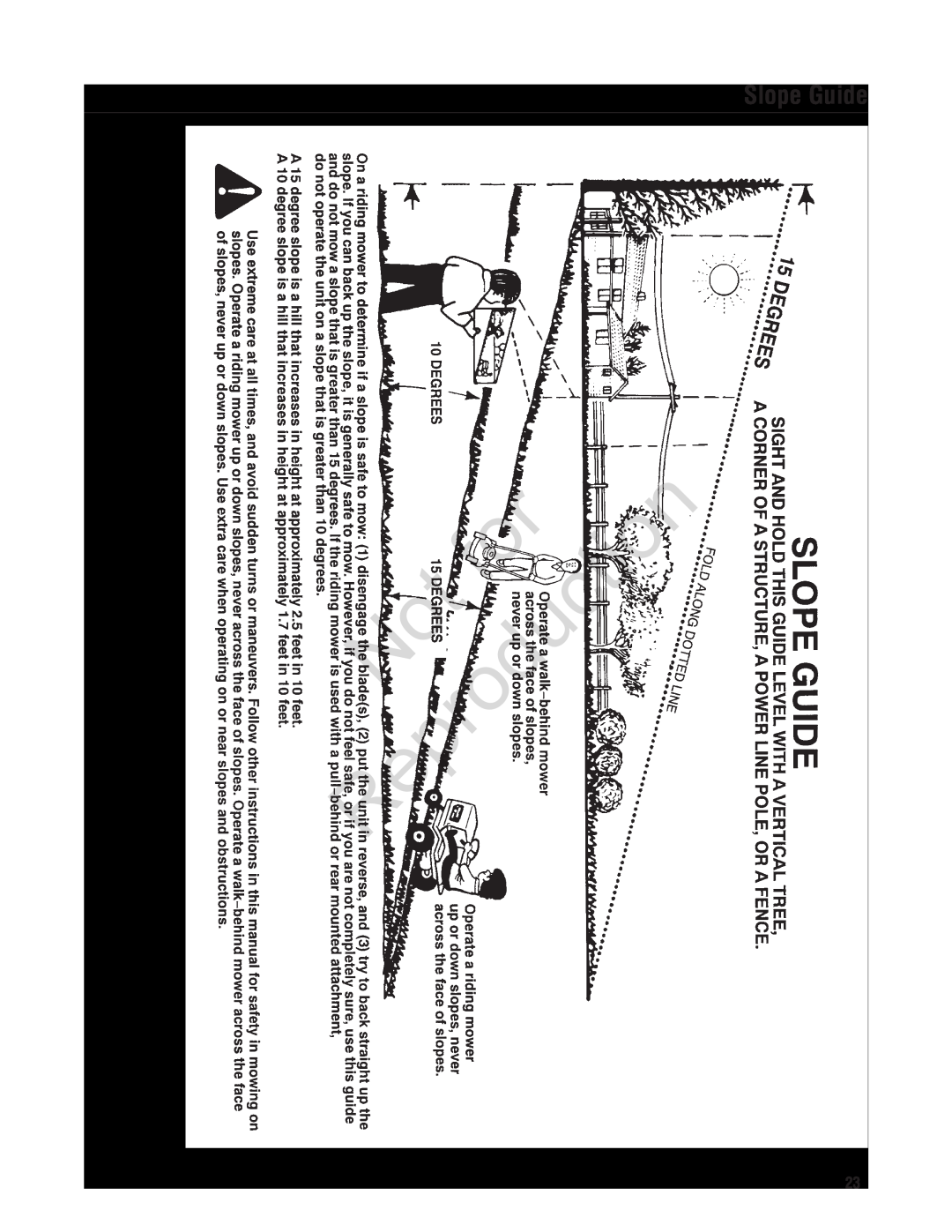 Snapper NXT22875EFCA, 7800696, 7800580 manual Slope Guide, Reproduction 