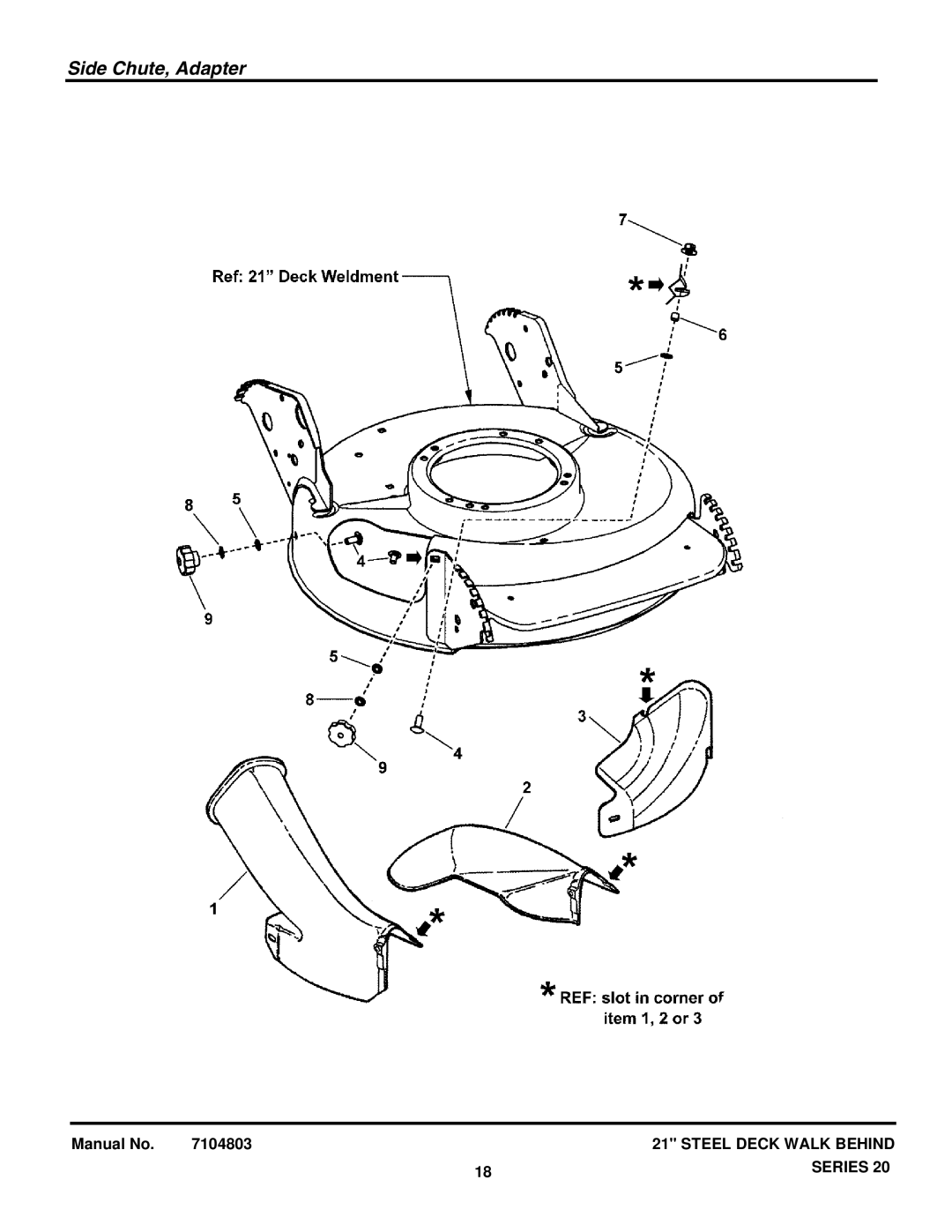 Snapper 7800764, 7800772 manual Side Chute, Adapter 