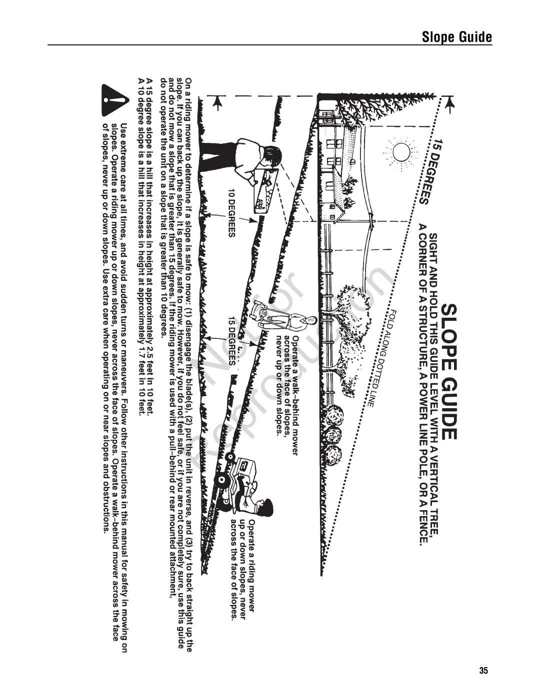 Snapper 7800787, 7800785, 7800784, 7800786 manual Slope Guide 