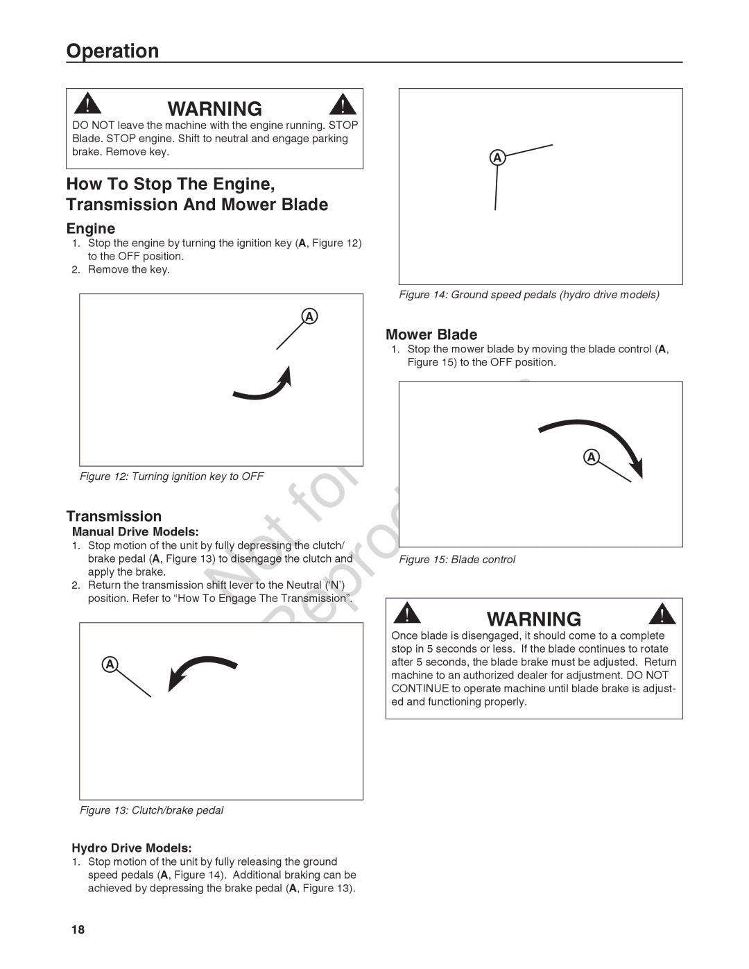 Snapper 7800932-00, 7800920-00, 7800918-00 manual Engine, Mower Blade, Transmission 