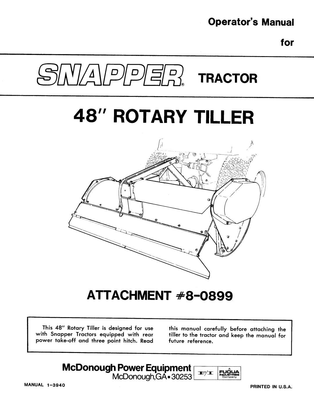 Snapper 8-0899 manual 