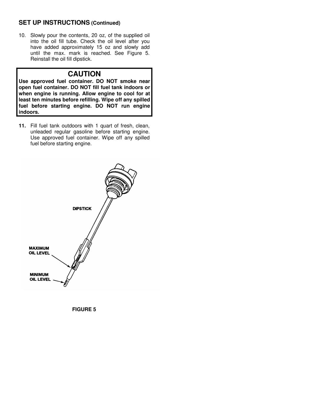 Snapper 82354, 82355 important safety instructions SET UP Instructions 