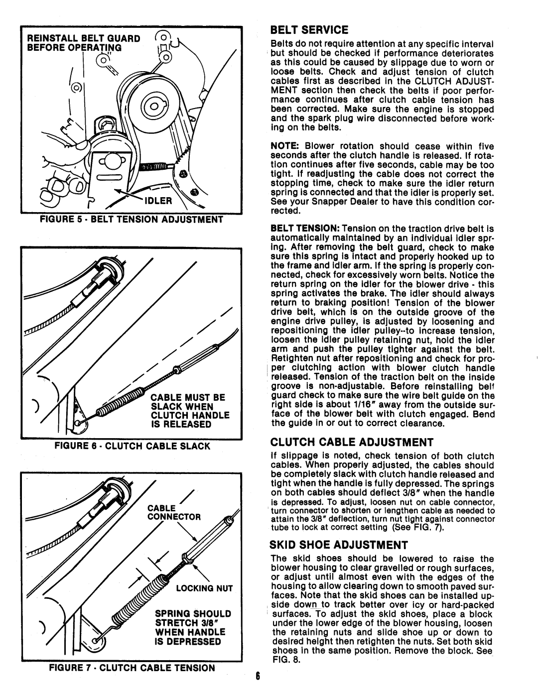 Snapper 826, 824, 1030 manual 