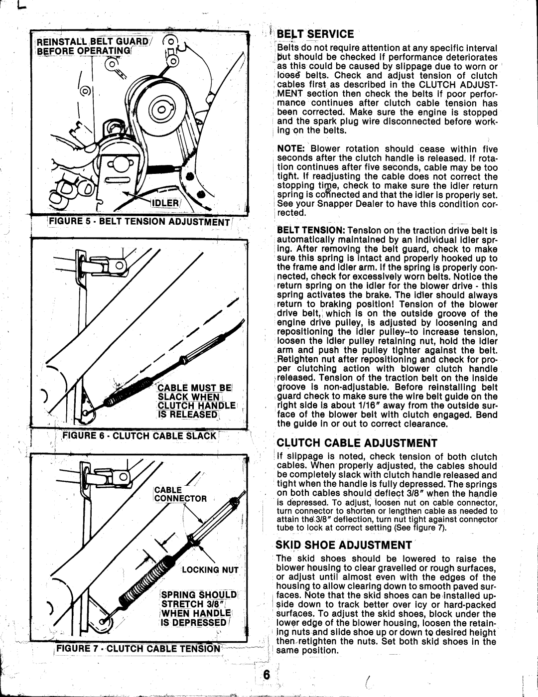 Snapper 8262, 8242, 10302 manual 