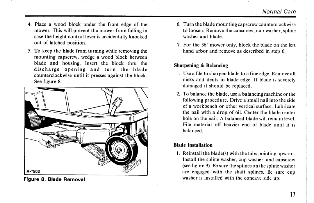 Snapper 1036, 830 manual 