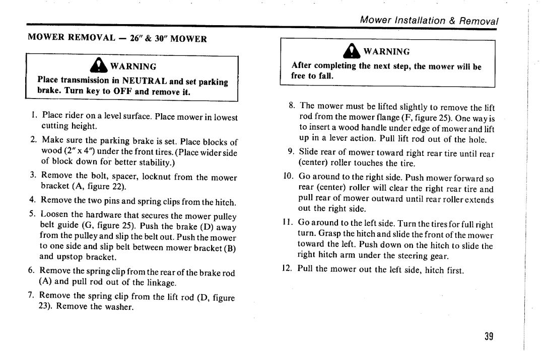 Snapper 1036, 830 manual 