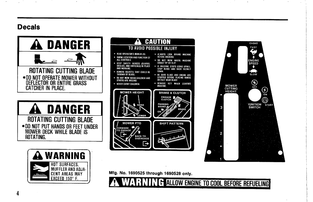 Snapper 830, 1036 manual 