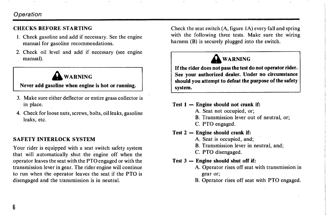 Snapper 830, 1036 manual 