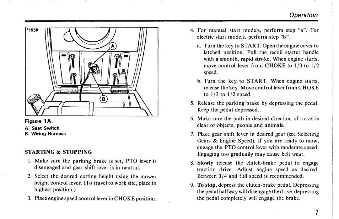 Snapper 1036, 830 manual 