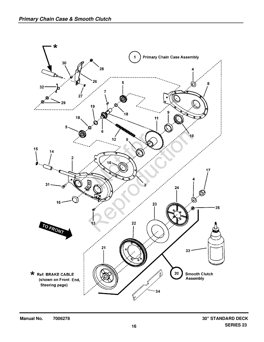 Snapper 84875, 84882, 84877, 7800650, 84873, 7800697, 7085623, 7085625, 7084941 manual Primary Chain Case & Smooth Clutch 