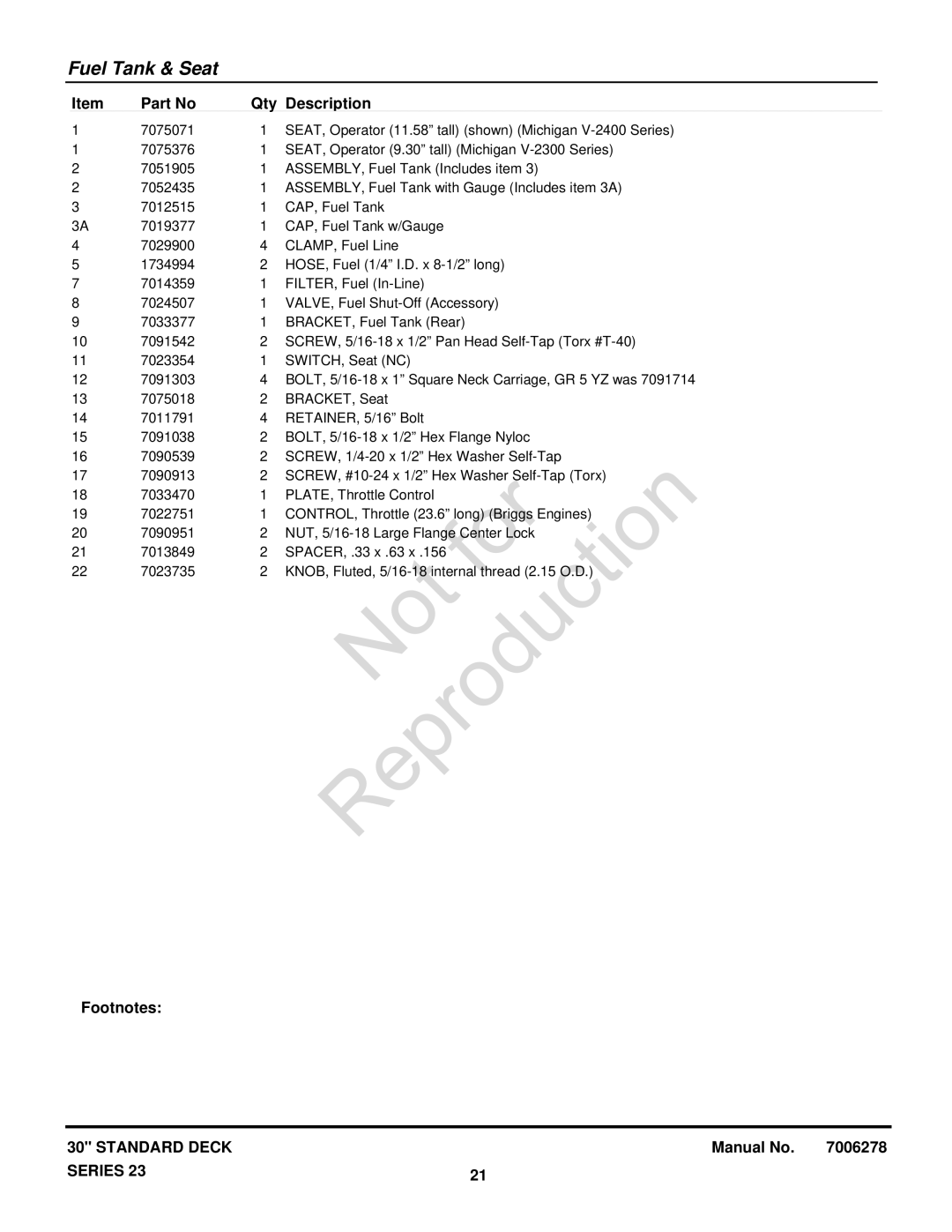 Snapper 7800650, 84875, 84882, 84877, 84873, 7800697, 7085623, 7085625, 7084941, 7800648, 7800105, 7800103 BRACKET, Seat 