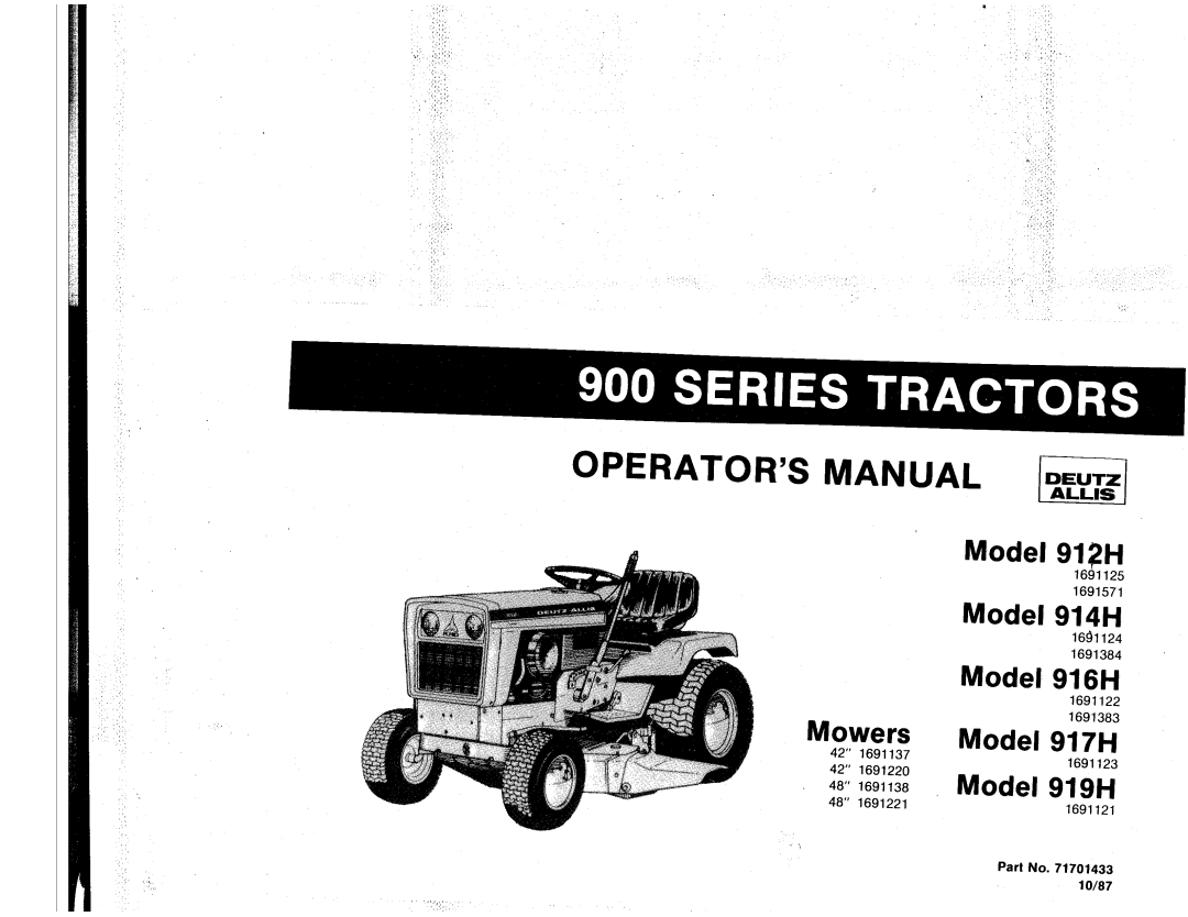 Snapper 900 SERIES manual 