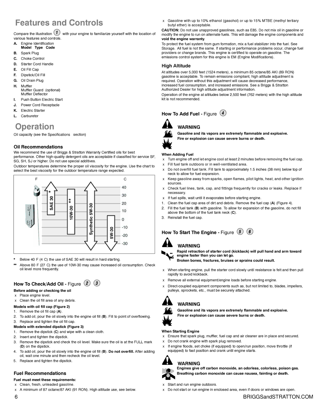 Snapper 90000 manual Features and Controls 