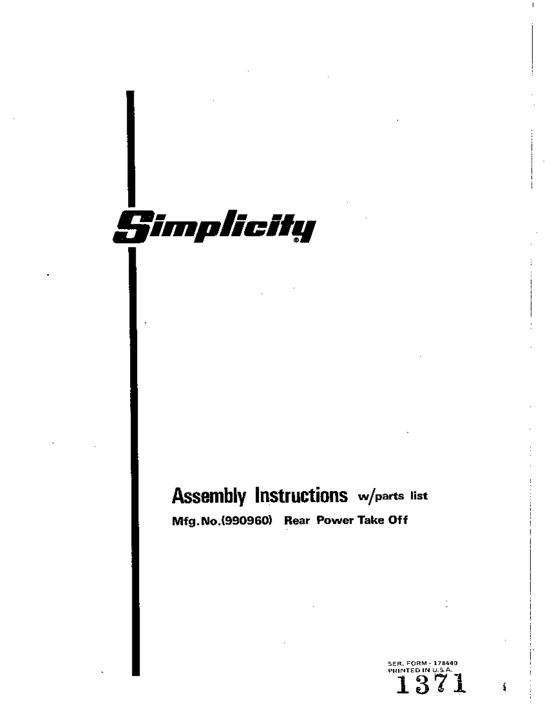 Snapper 990960 manual 
