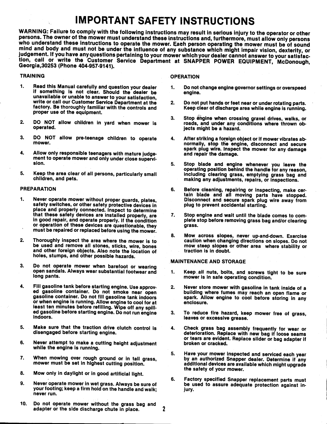 Snapper AP21507B manual 