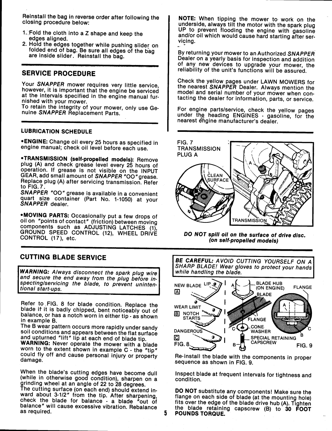 Snapper AP21507B manual 