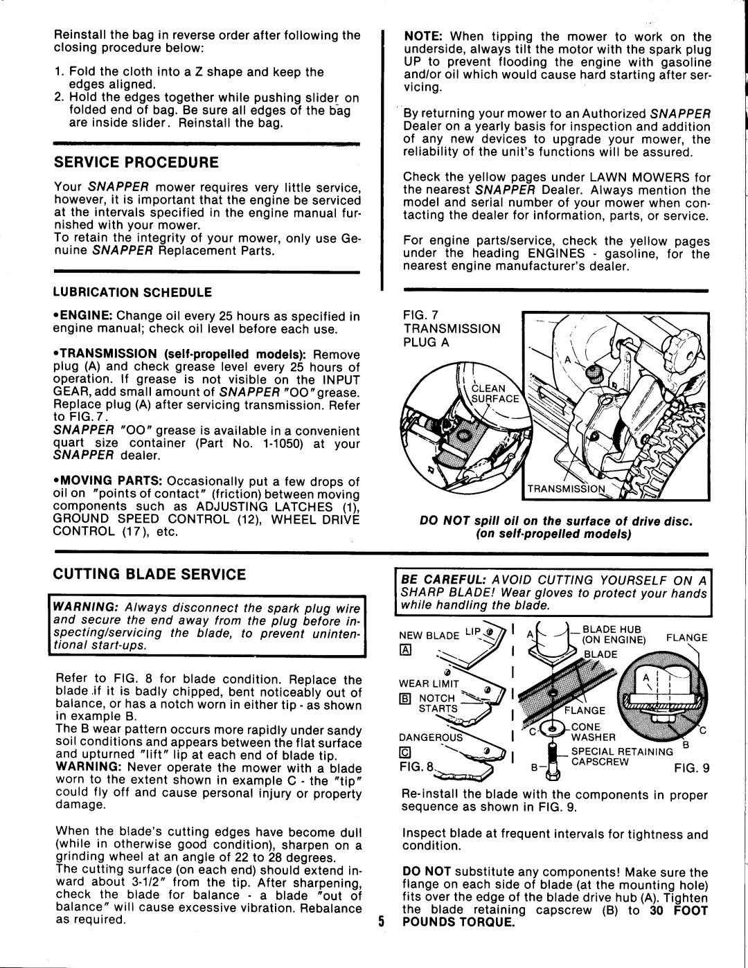 Snapper AP21509B manual 