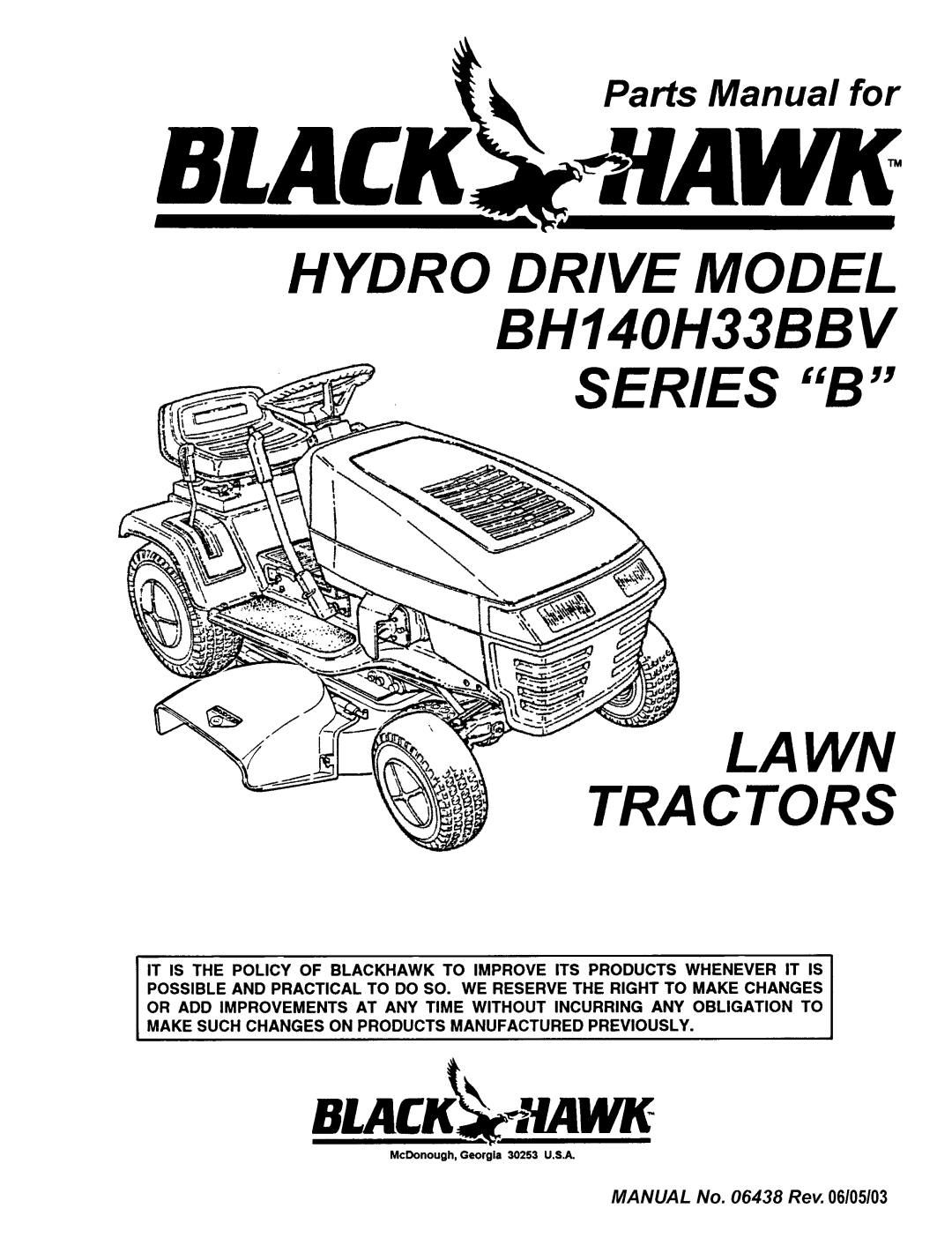 Snapper BH140H33BBV, BH125G38BB manual 