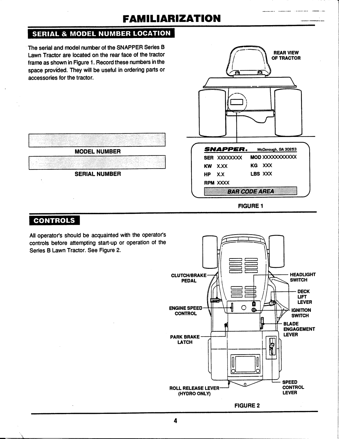 Snapper BH140H38BBV manual 
