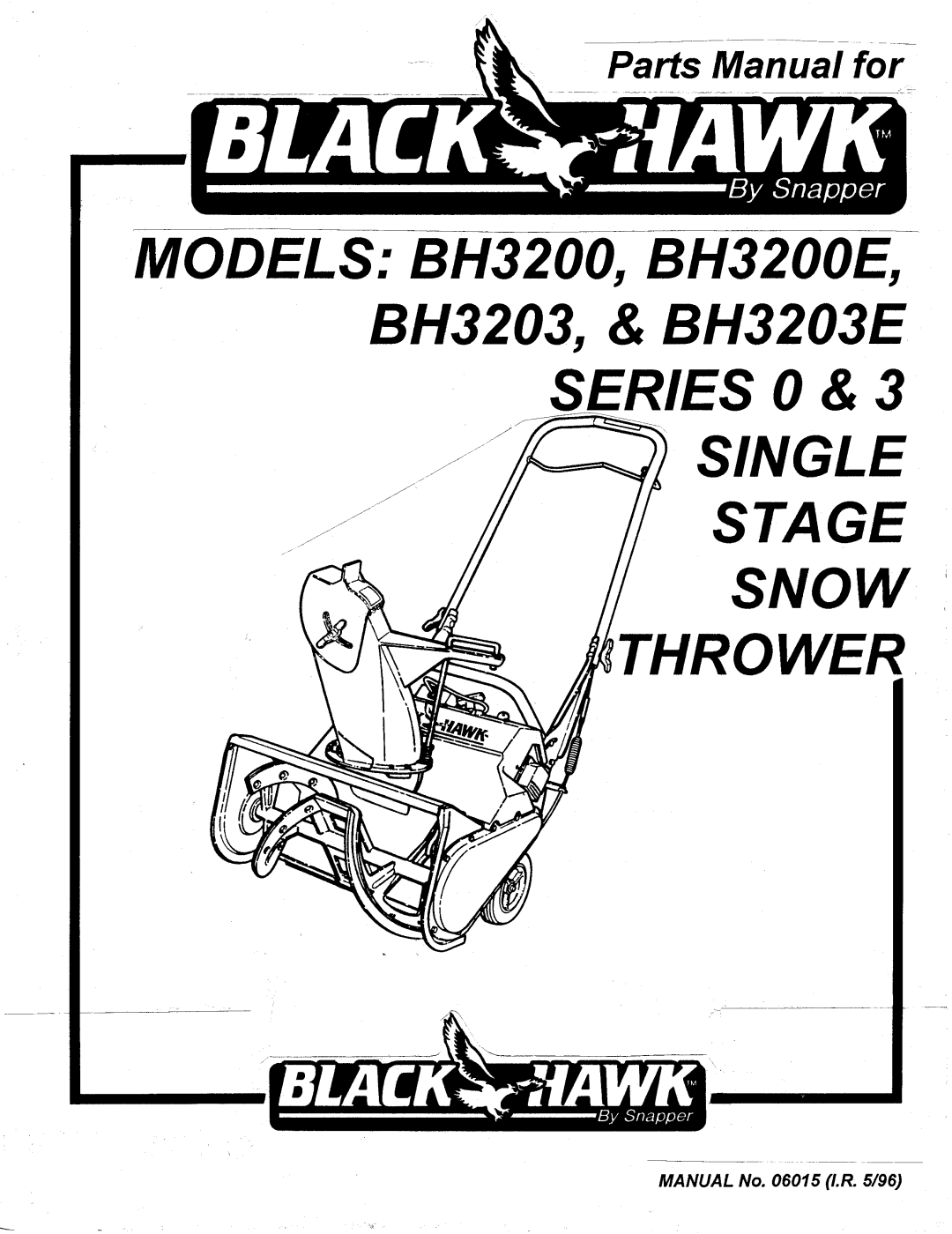 Snapper BH3200E, BH3203 manual 