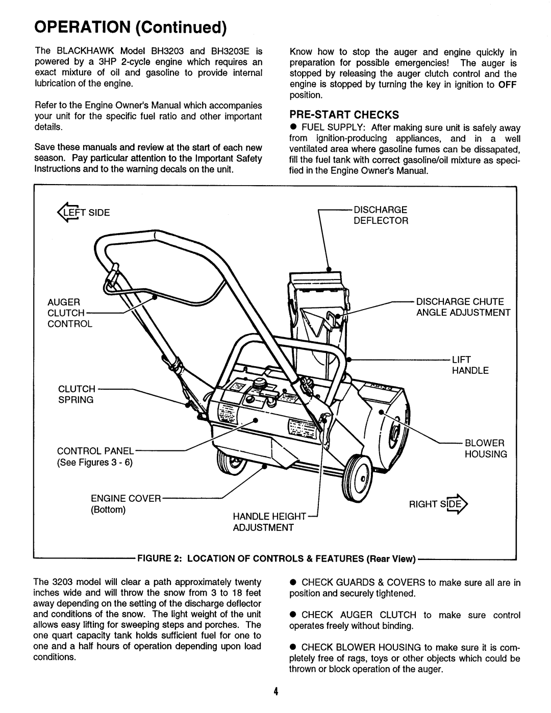 Snapper BH3203E manual 