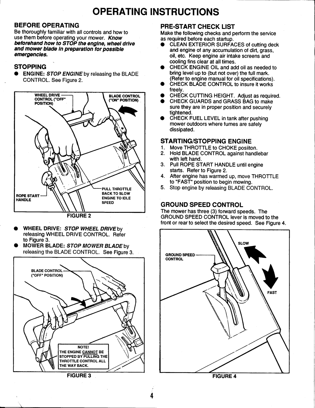 Snapper BH50000SP manual 