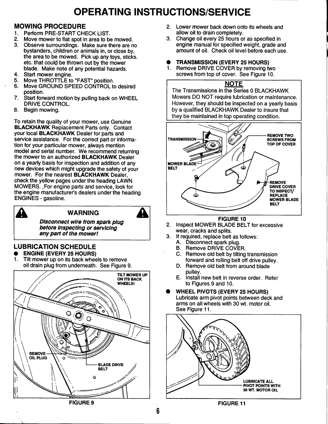 Snapper BH50000SP manual 