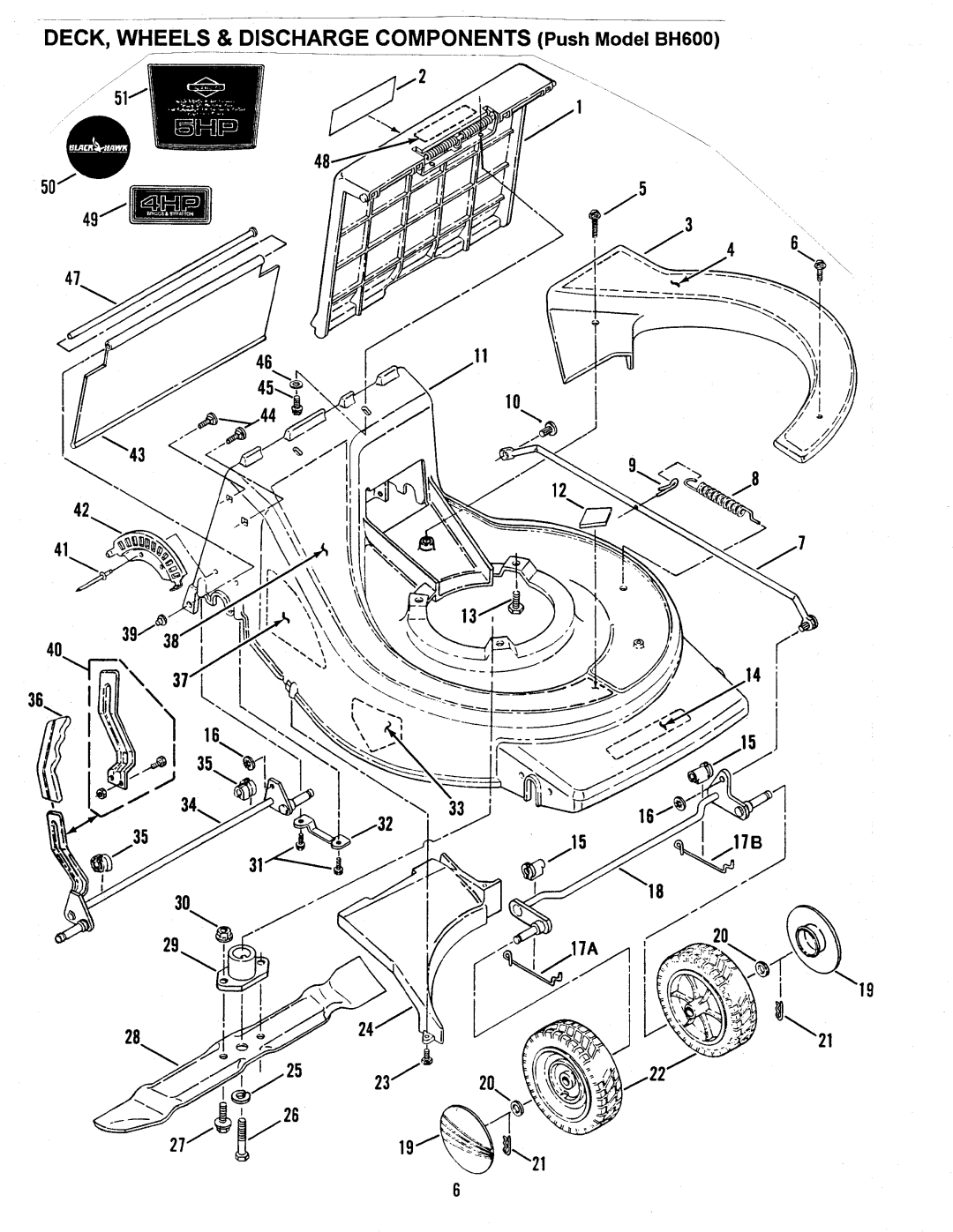 Snapper BH600SP manual 