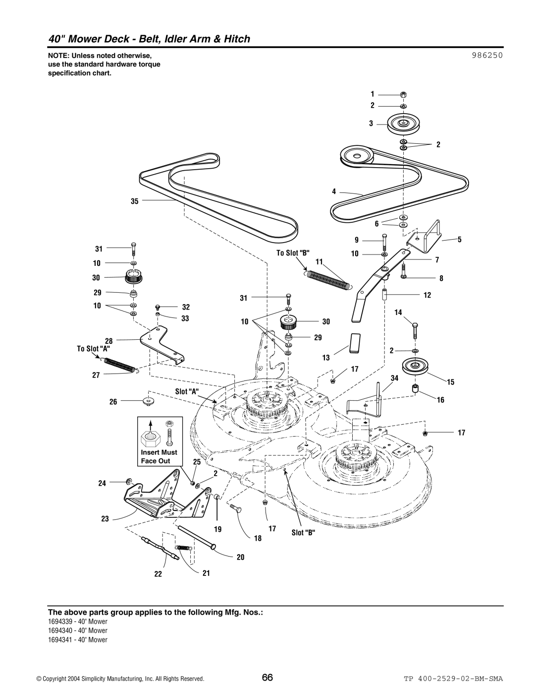 Snapper Broadmoor 2600 manual 986250 