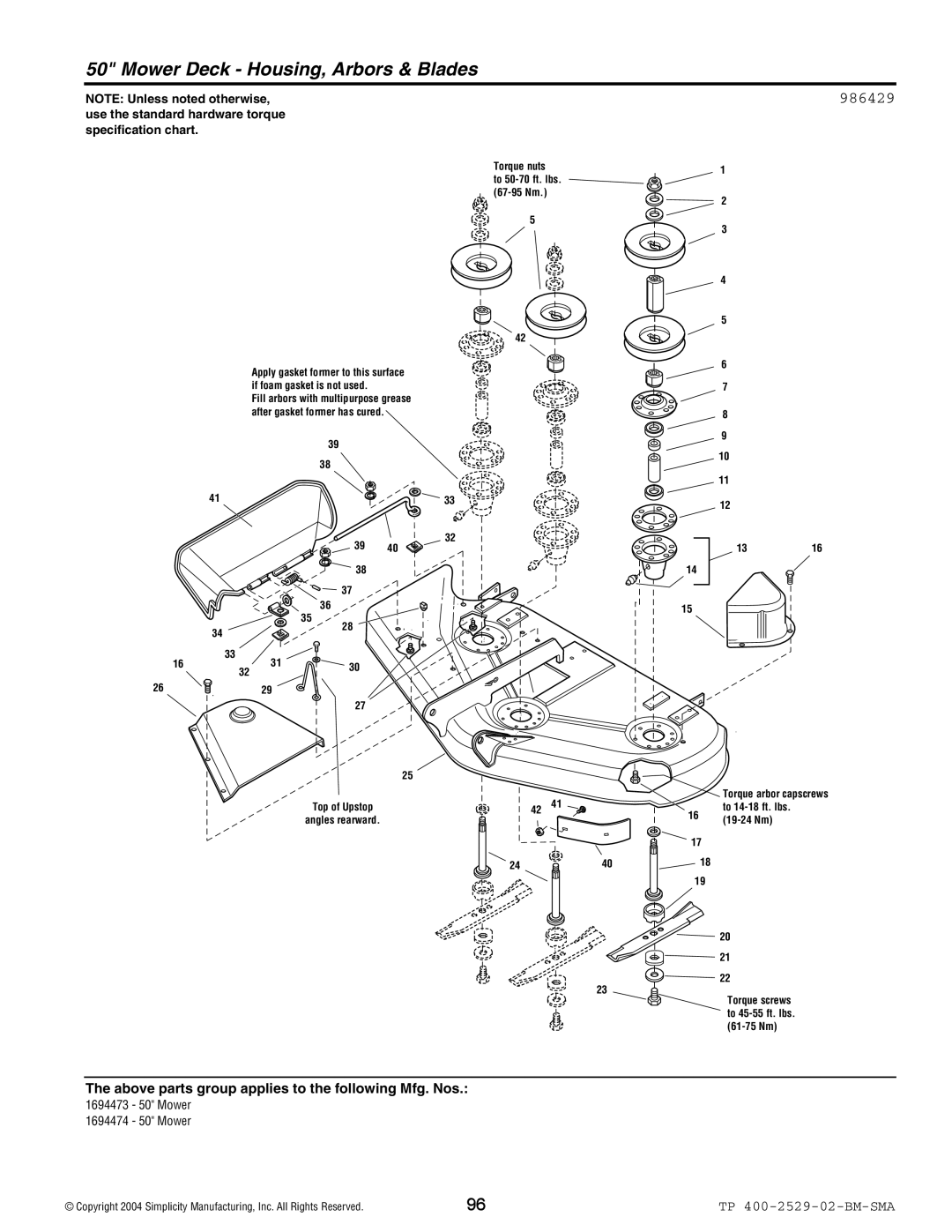 Snapper Broadmoor 2600 manual 986429, 420 