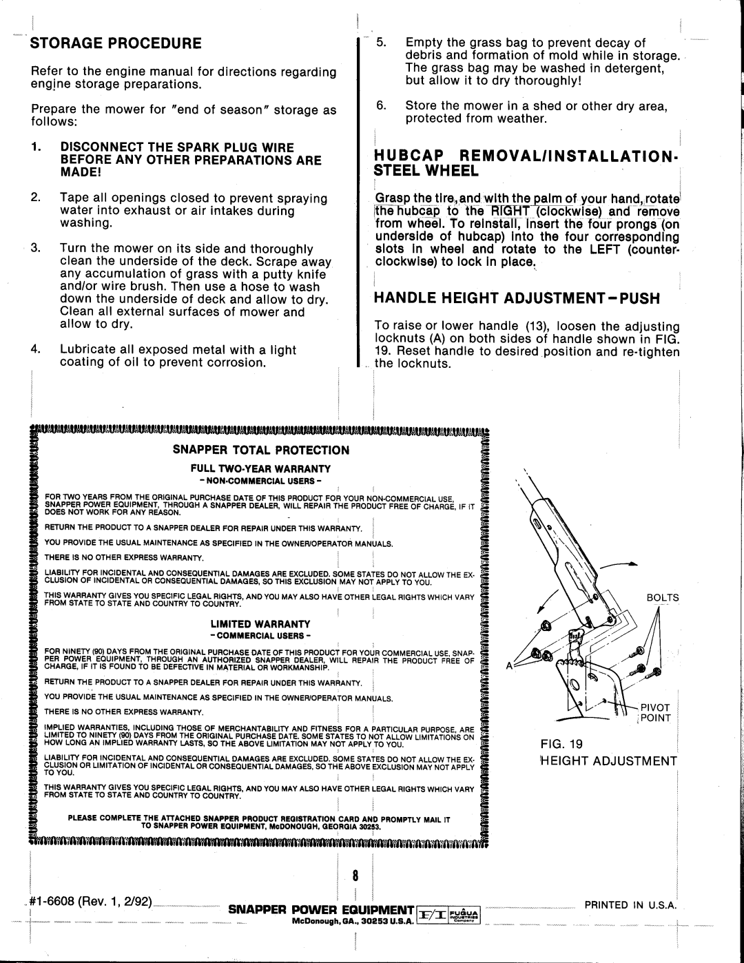 Snapper C21407R-2 manual 