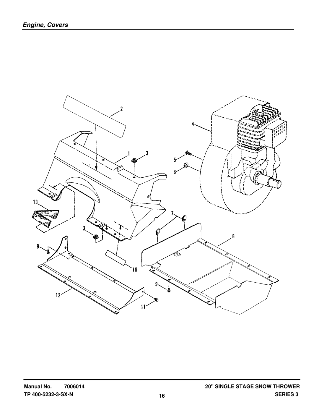 Snapper C3203 manual Engine, Covers 