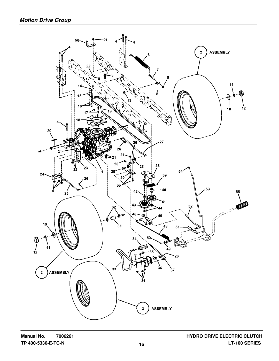 Snapper CLT23460, CLT24520, LT23420, LT24520, SLT23460, SLT24520 manual Motion Drive Group 