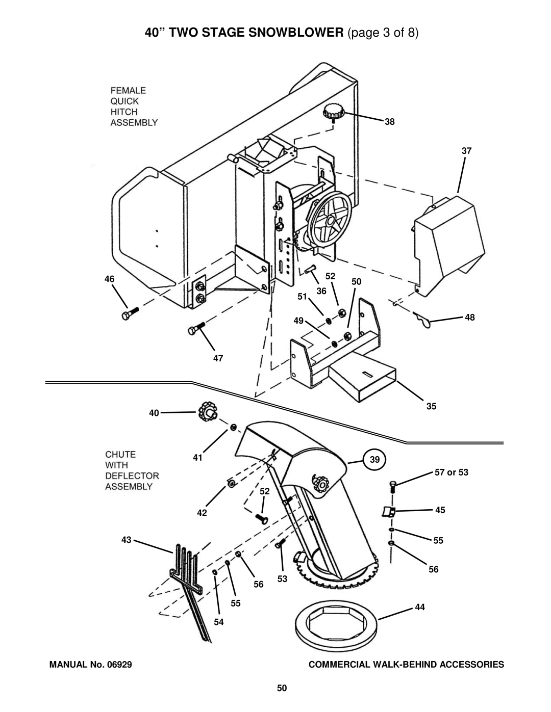 Snapper COMMERCIAL WALK-BEHIND manual TWO Stage Snowblower page 3 