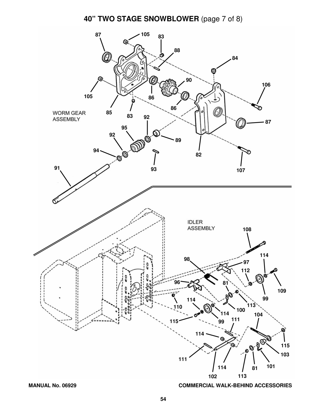 Snapper COMMERCIAL WALK-BEHIND manual TWO Stage Snowblower page 7 