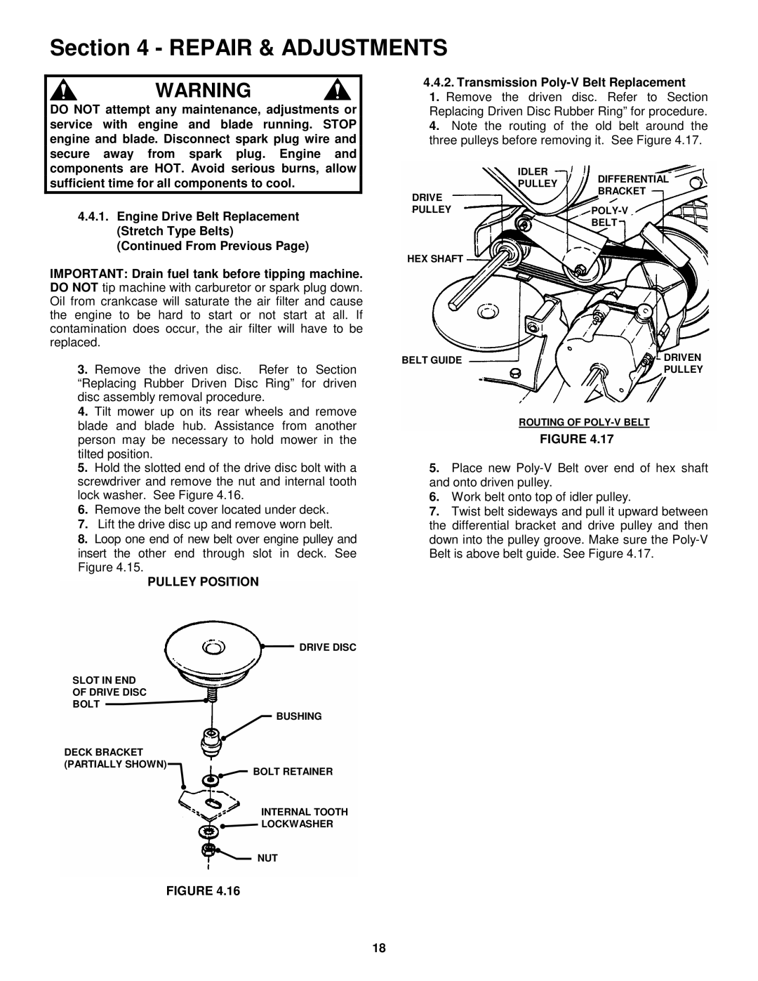 Snapper CP215017KWV, CP216017RV, CP214017R2, CP216017RV, CP215017KWV, CP215017HV, CP215517HV Pulley Position 