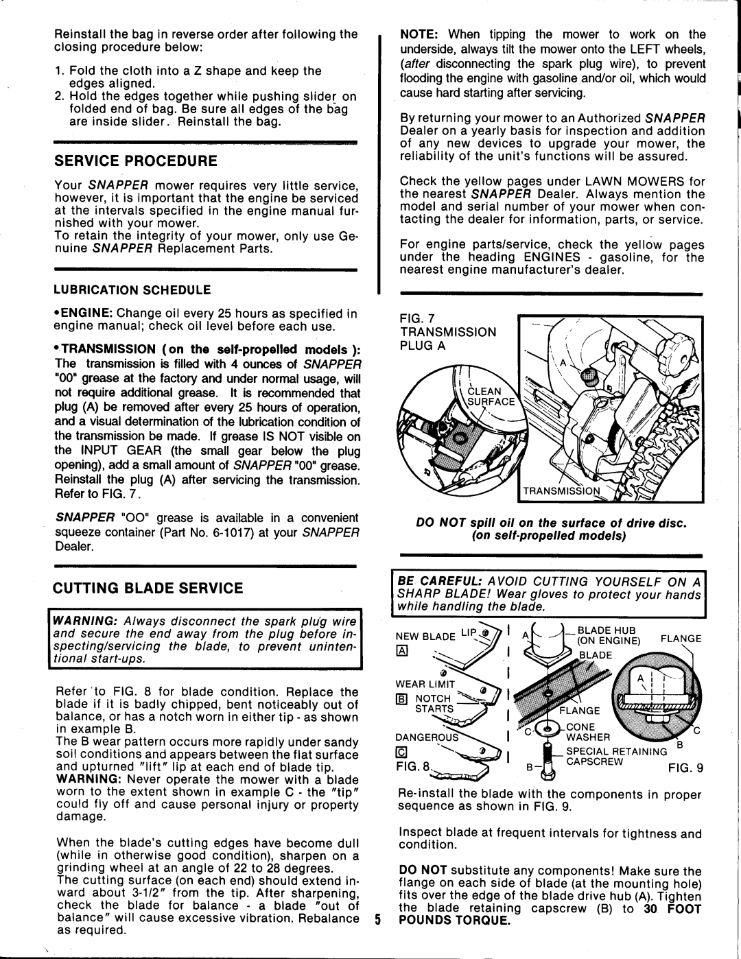 Snapper CP21550V manual 