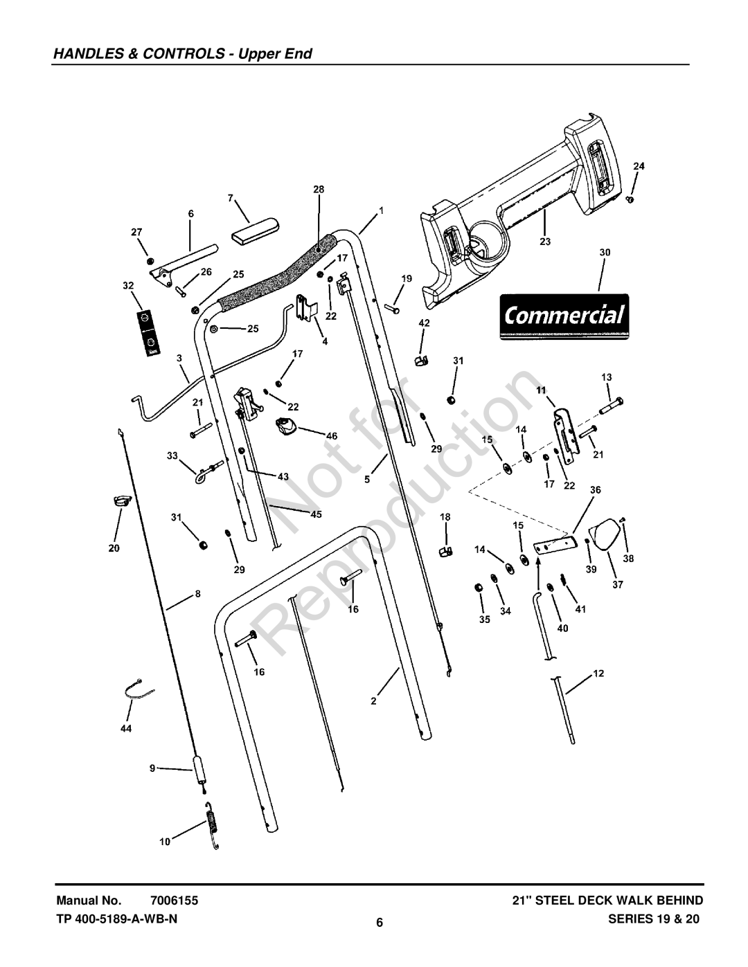 Snapper CP216019KWV (7800037), CP215519HV manual Not For 