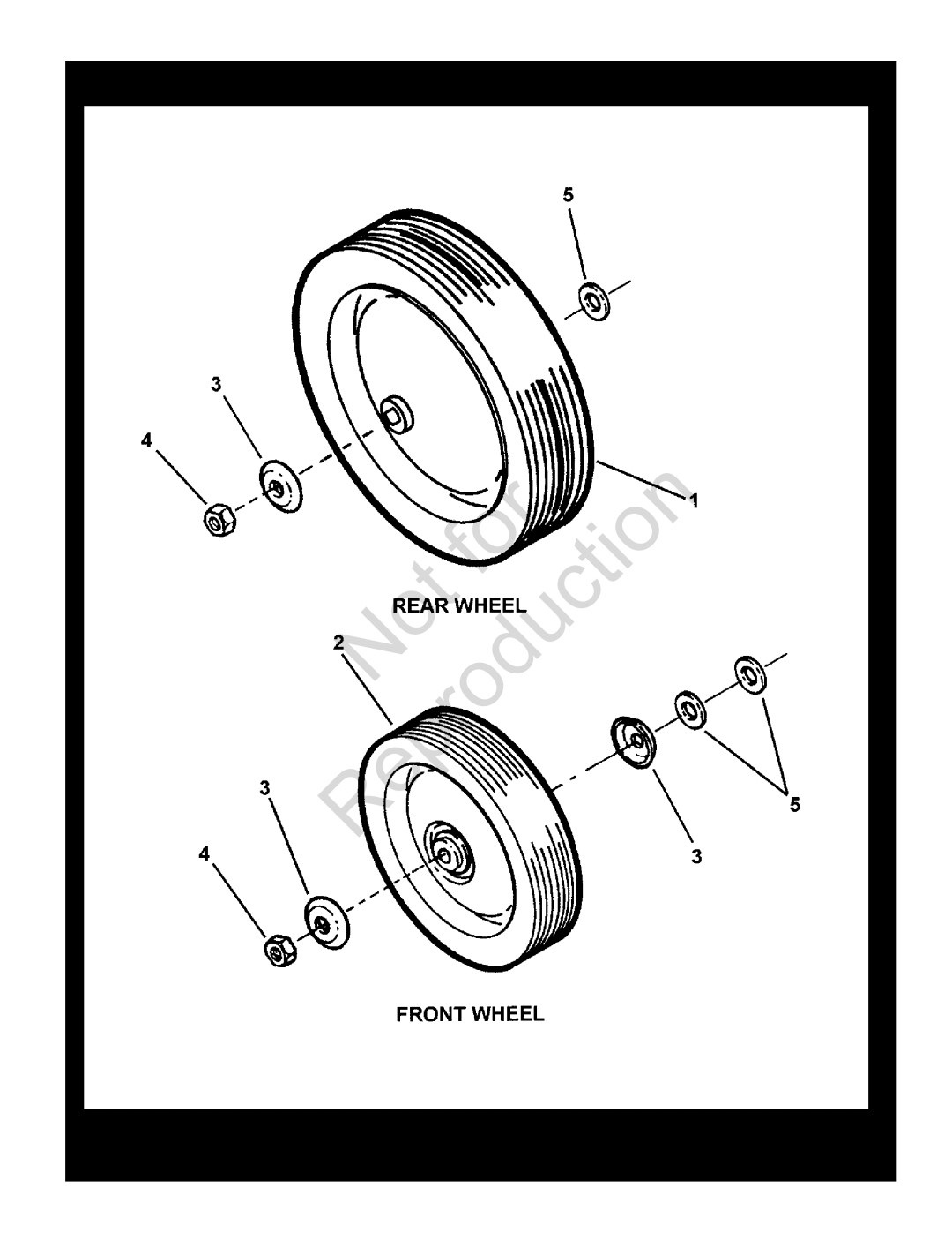 Snapper CP215519HV Wheels, Front & Rear, Reproduction, Manual No, 7006155, Steel Deck Walk Behind, TP 400-5189-A-WB-N 